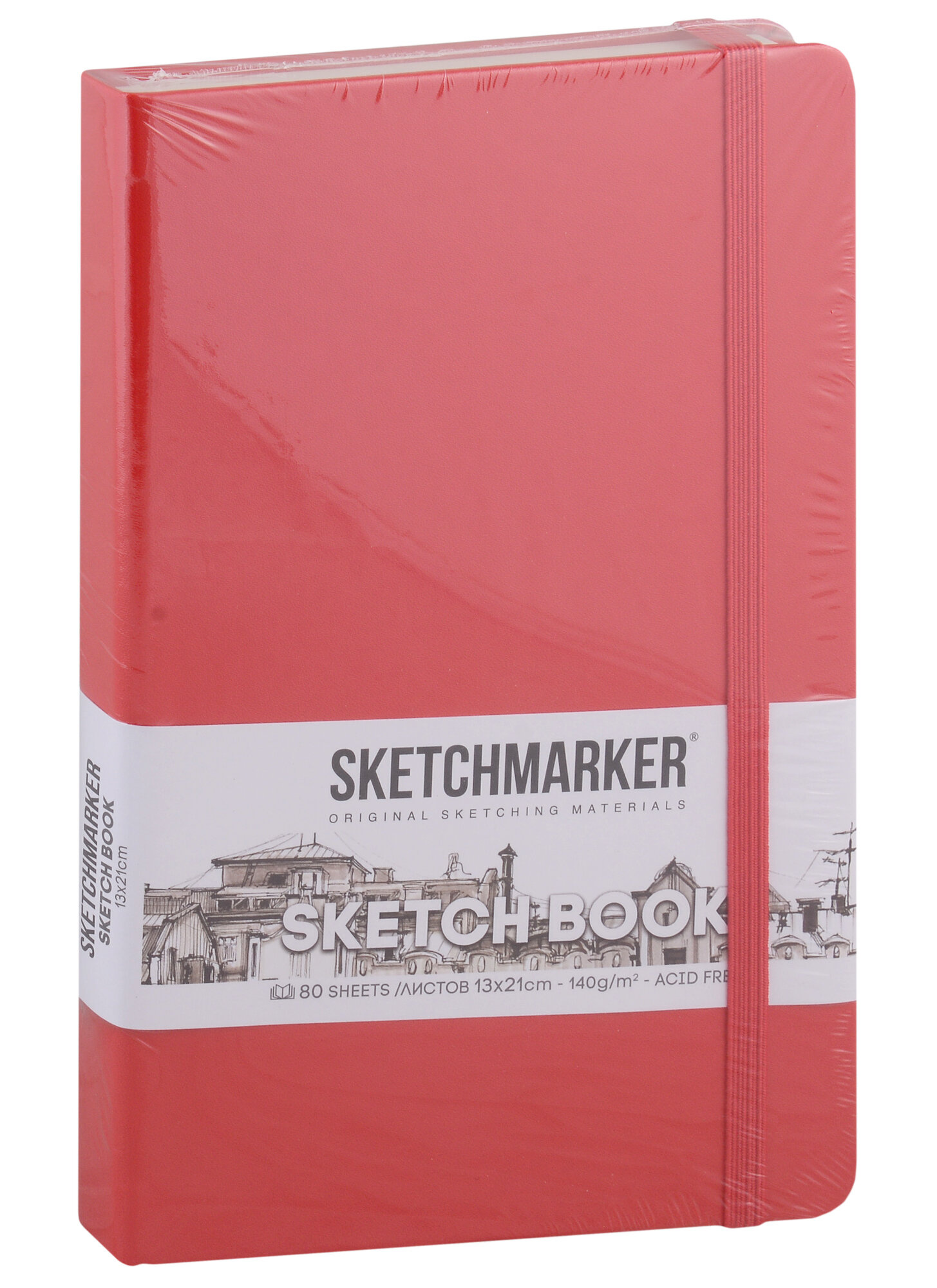 Скетчбук нелинованный, 130х210 мм, 80 листов, 140 г/м2, слоновая кость, Sketchmarker