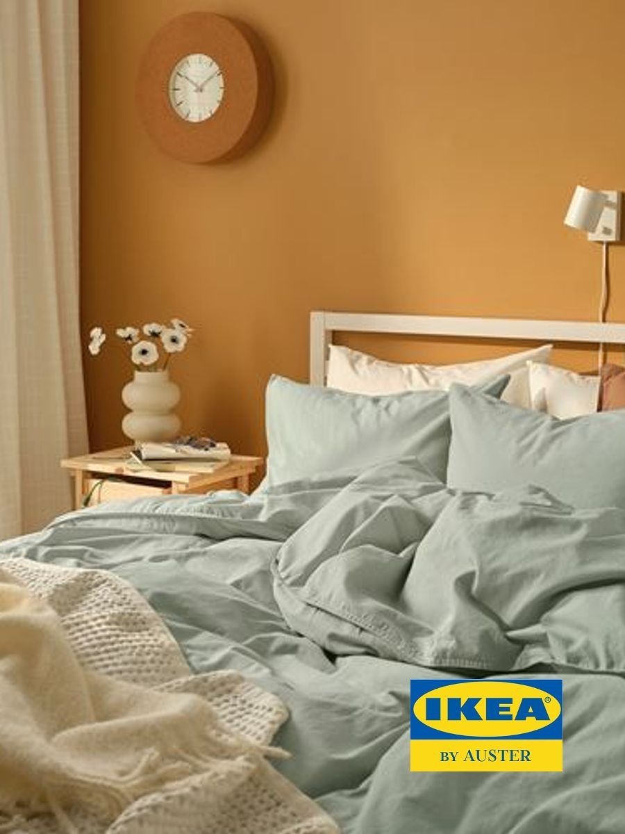 IKEA Комплект постельного белья односпальный хлопок 150x200 см, наволочки 50x60, простыня Без простыни см
