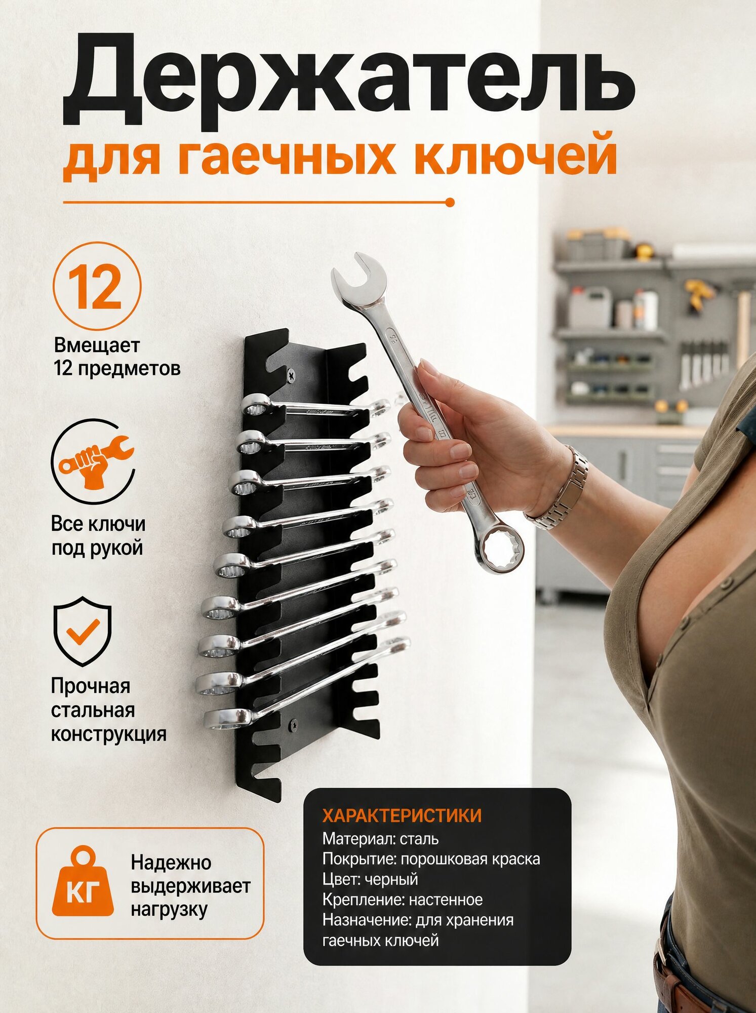 Держатель для гаечных ключей на стену