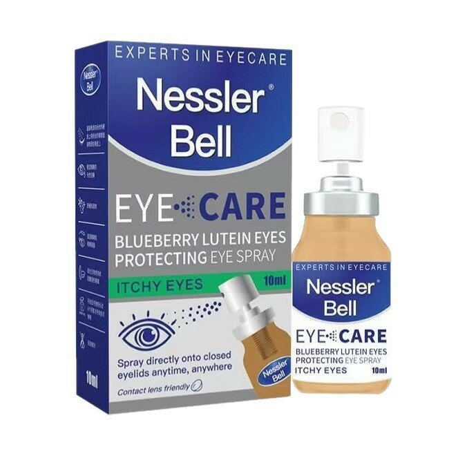 Спрей для глаз Nessler Bell с лютеином и черникой, 10мл, раствор для ухода за глазами, снятие усталости