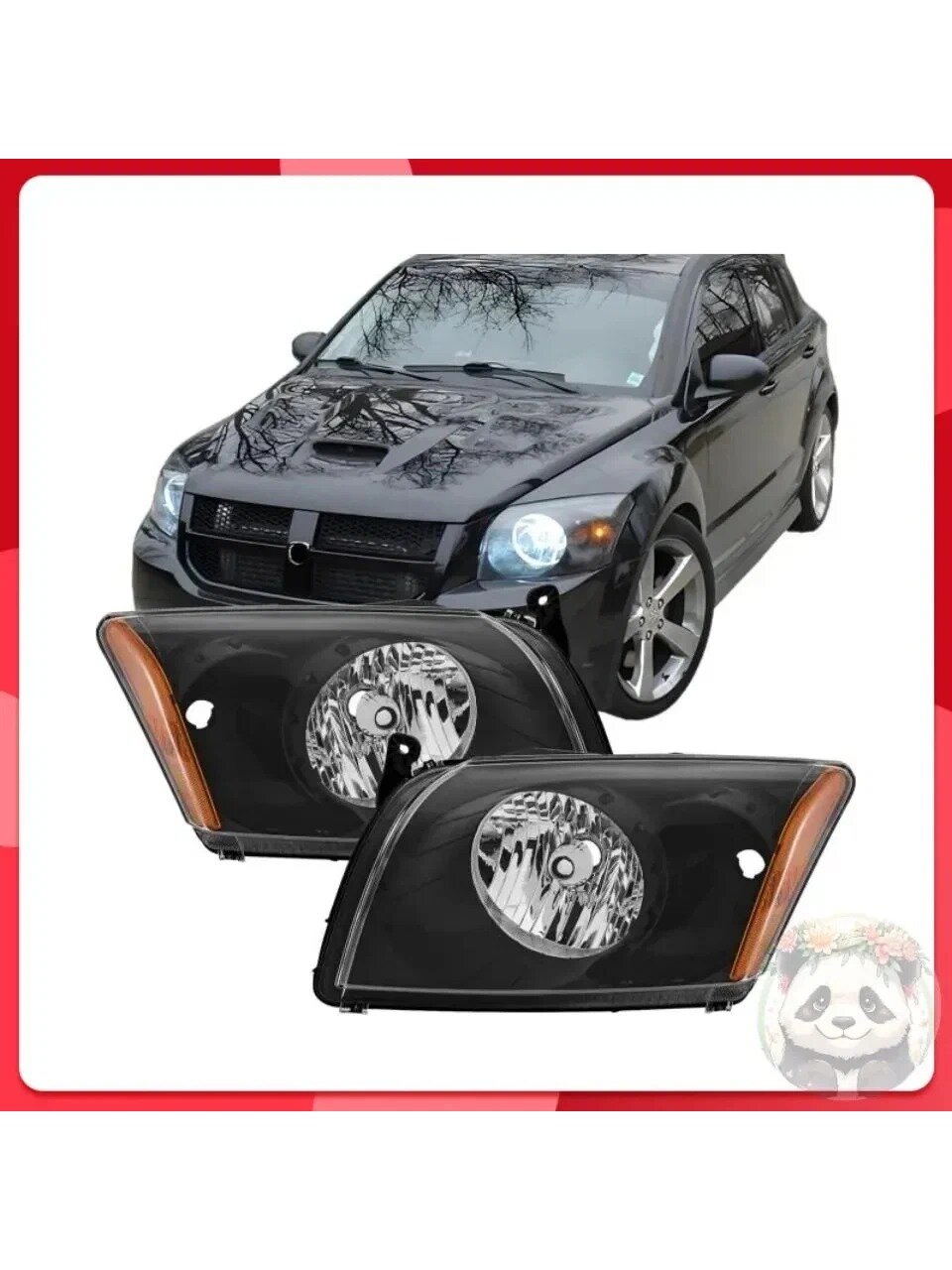 Автомобильные фары Dodge Caliber 2007-2012, комплект 2 шт. левая и правая, поликарбонат