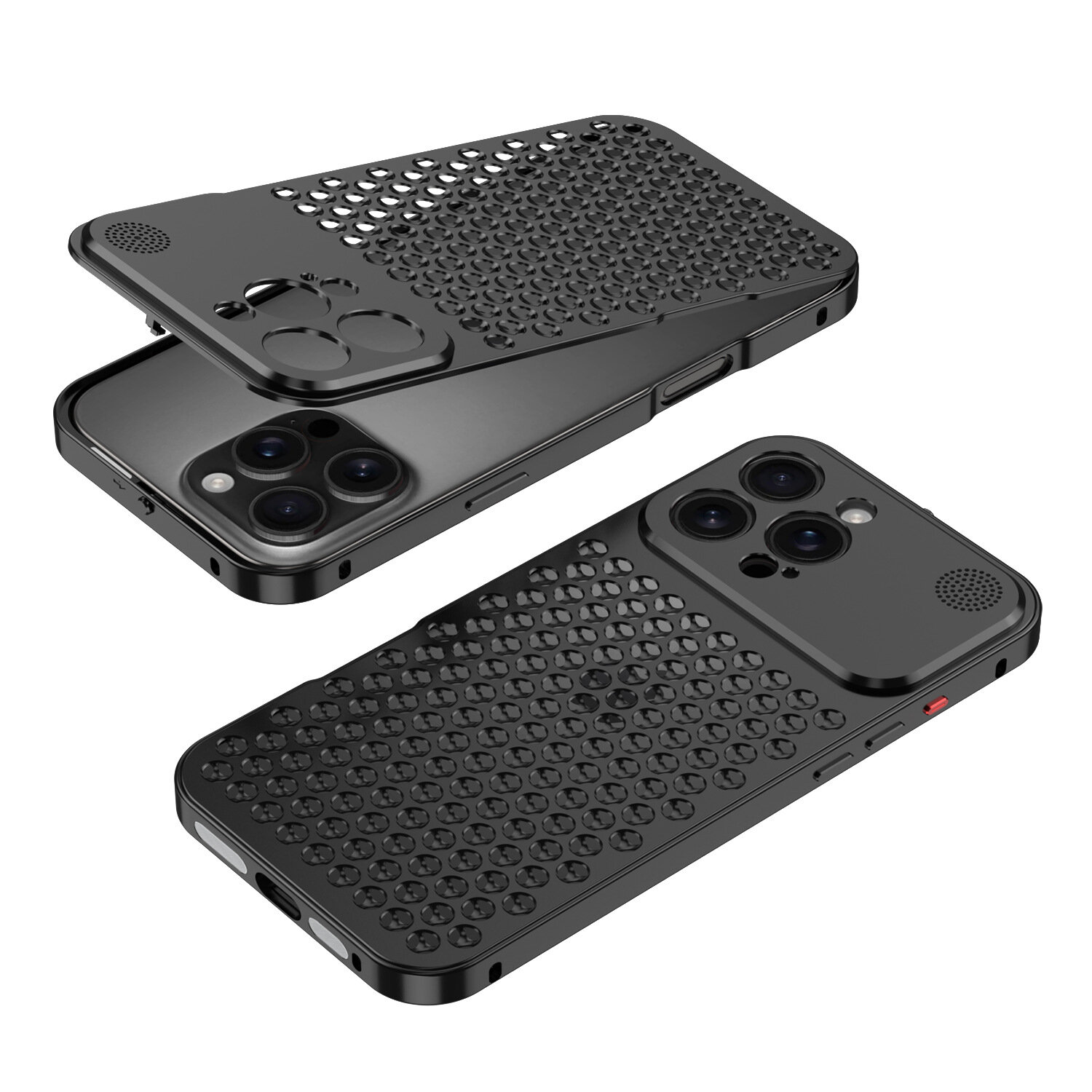 Металлический чехол-бампер с ароматизатором для iPhone 12 Pro Max - Глубокий черный