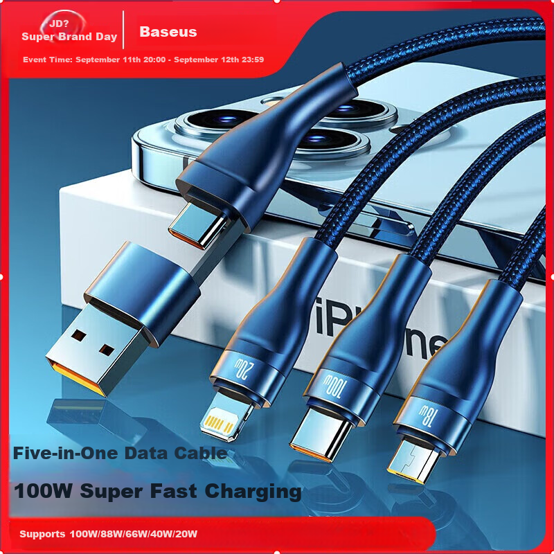 Baseus 100W PD быстрая зарядка кабель для iPhone 17/16/15/14 Pro Max и Huawei Mate60 Pro совместимый Type-C кабель