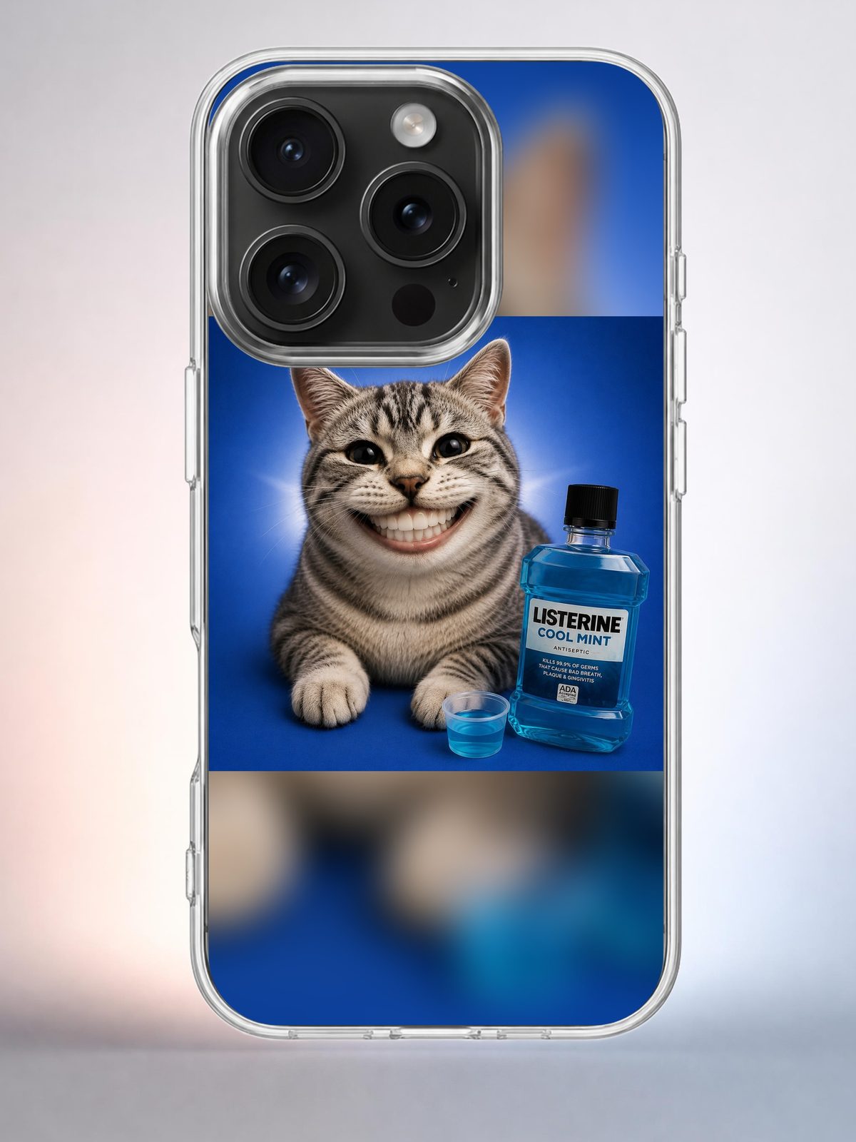 Чехол iPhone 15 Pro Улыбающийся кот Y2K Indie Sleaze
