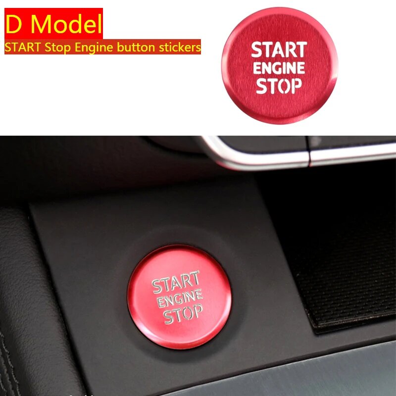 Наклейка на кнопку Start Stop для Audi D Model Red