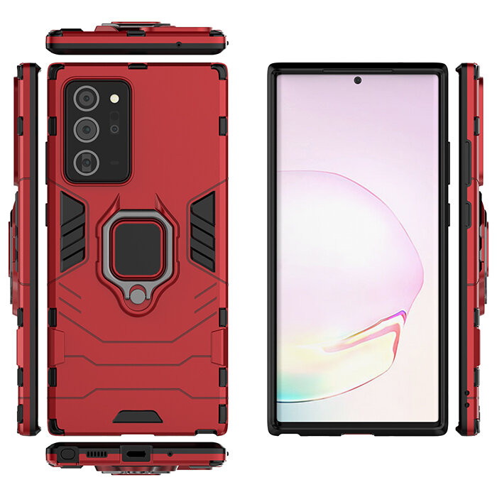 Противоударный чехол с кольцом Panther Case для Samsung Galaxy Note 20 Ultra красный