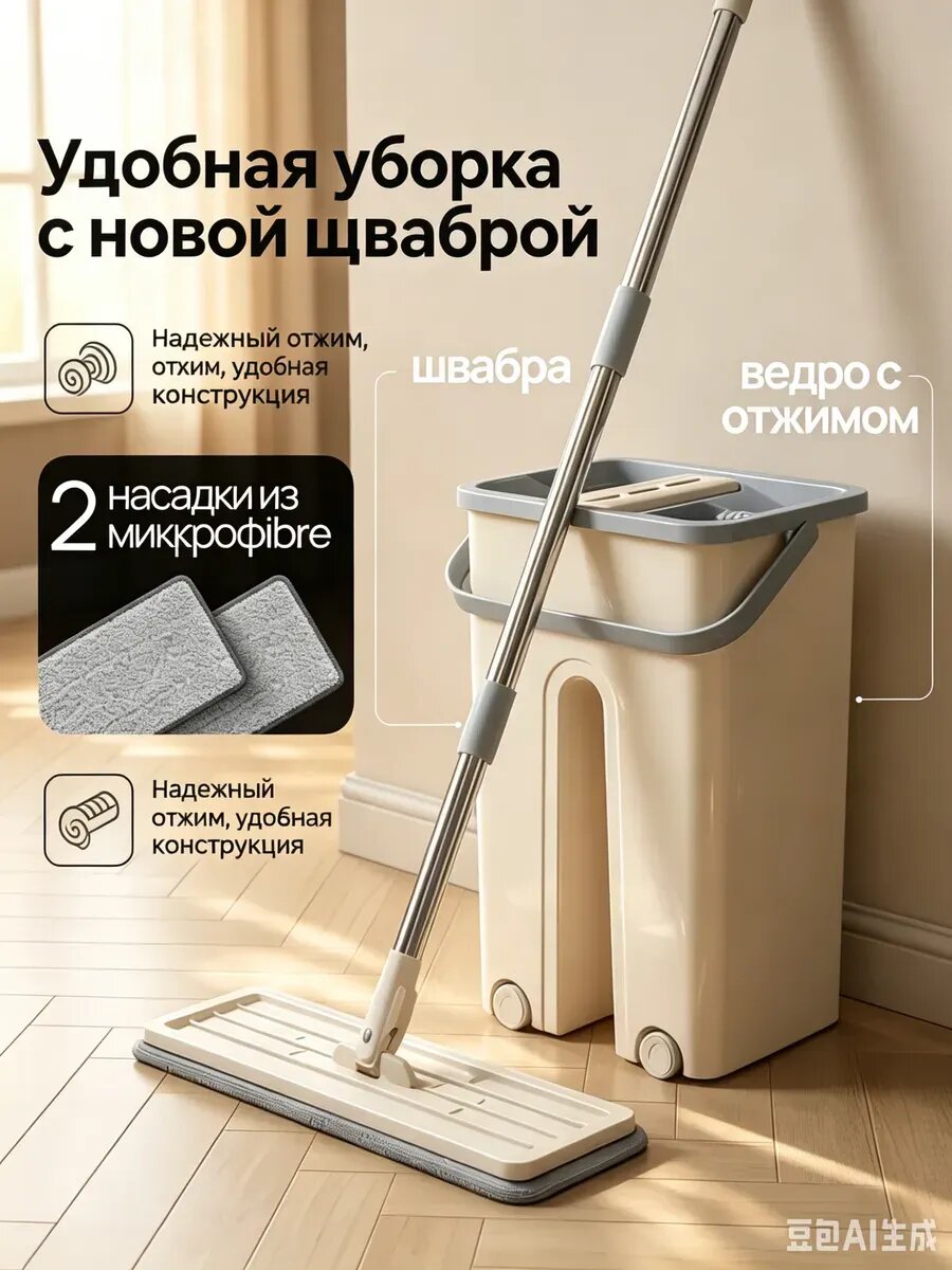 Швабра c отжимом и ведром для пола Smart Mop 1.0