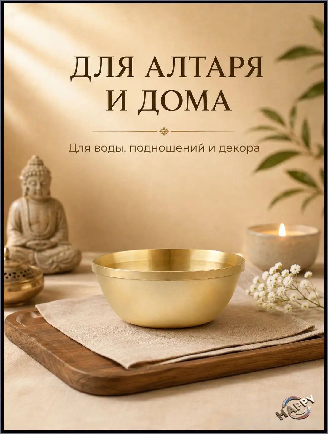 5 шт. декоративных латунных чаш, маленькие ритуальные чаши для подношений, воды и алтаря