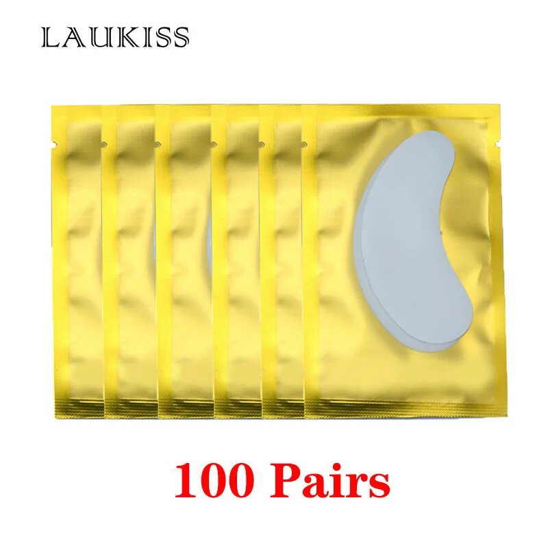 Патчи для наращивания ресниц LAUKISS 100Pair Golden