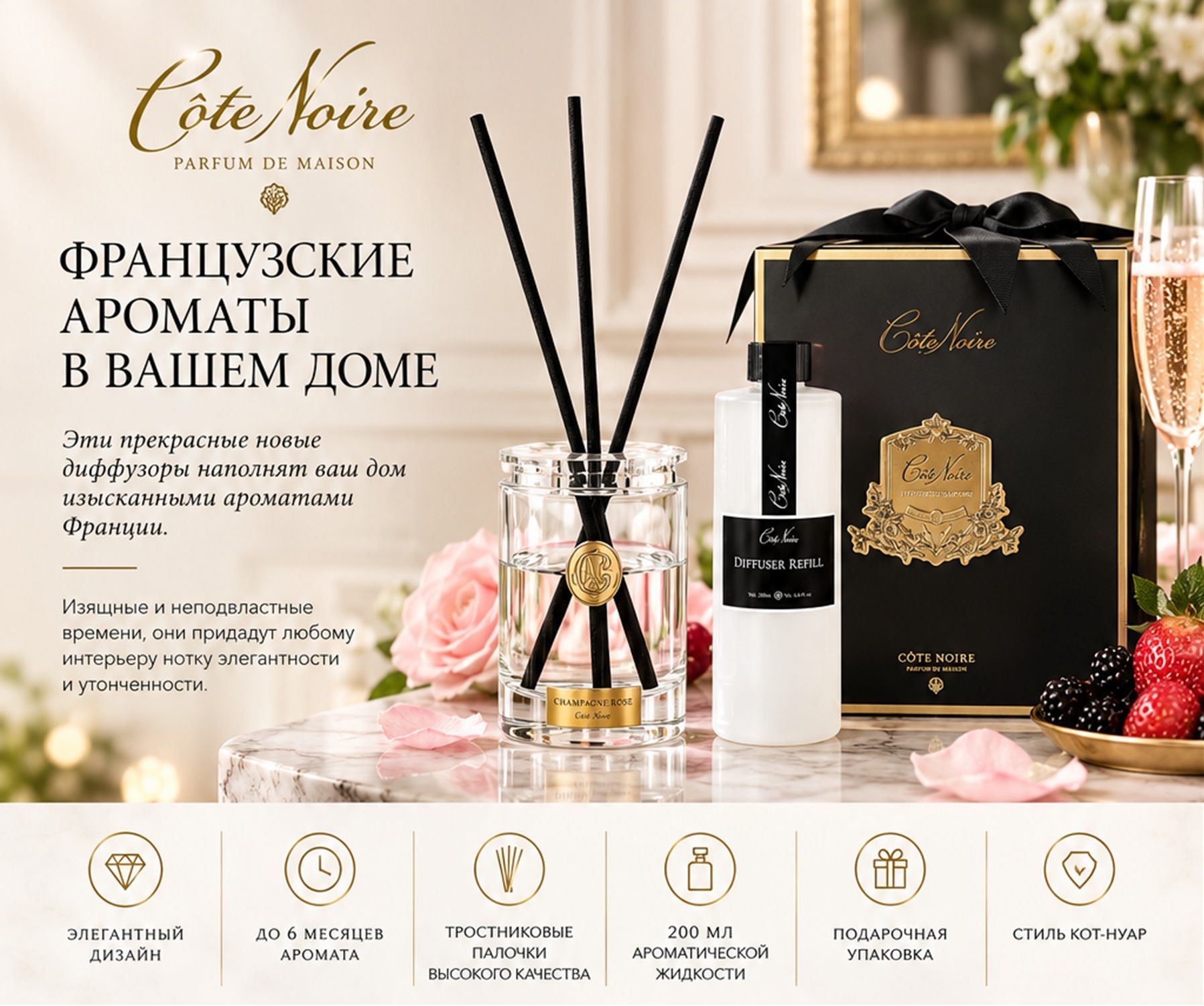 Диффузор Rose Oud 200мл