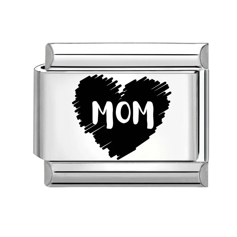 Браслет Charms "Mom" из нержавеющей стали, Style 5