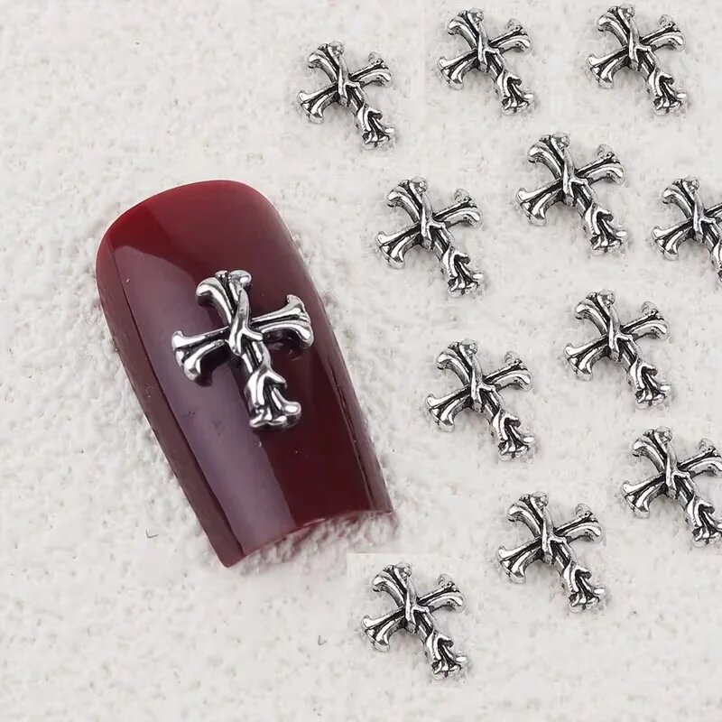 Металлические крестообразные стразы для ногтей 10pcs/30pcs/50pcs 50pcs