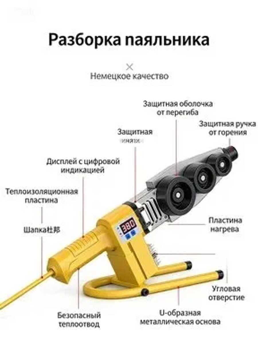Сварочный аппарат для труб PPR, надежный цифровой дисплей, облегчает быструю установку