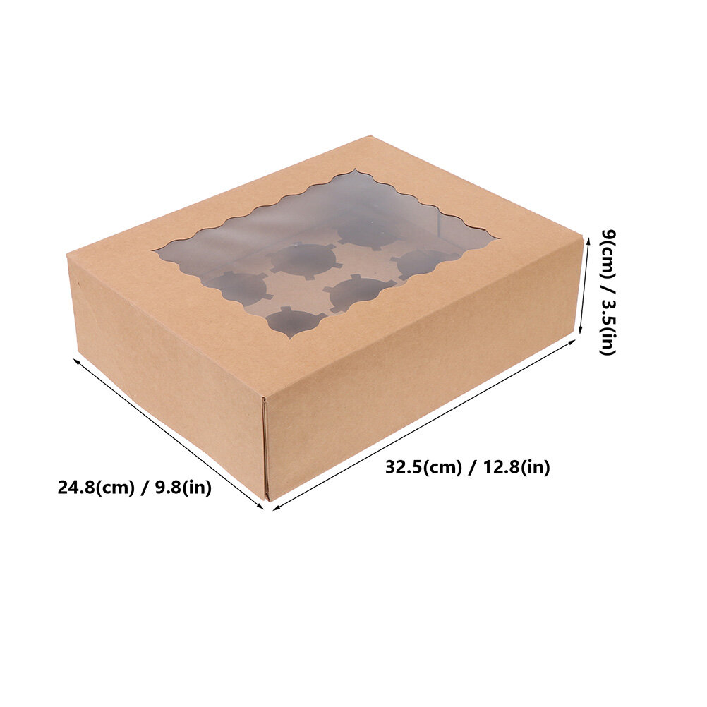 Коробки Для Капкейков Из Бумаги С Прозрачным Окном 10 Штук 32.50X24.80X9.00Cm