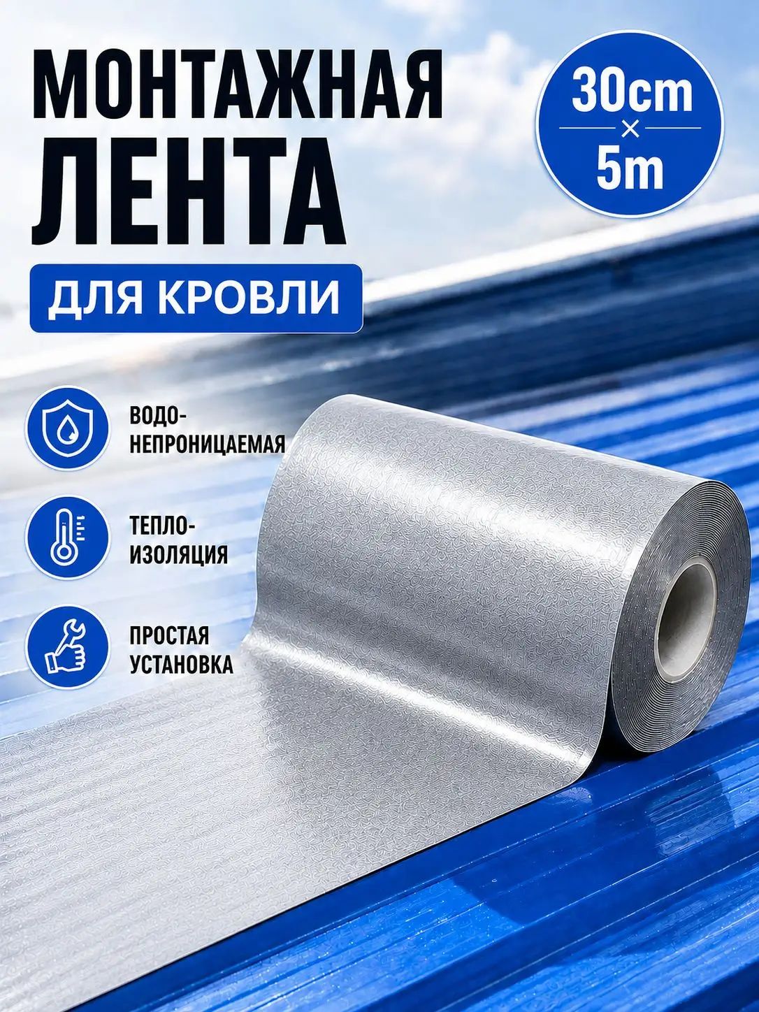 Монтажная лента 300.1 мм 5 м, 1 шт