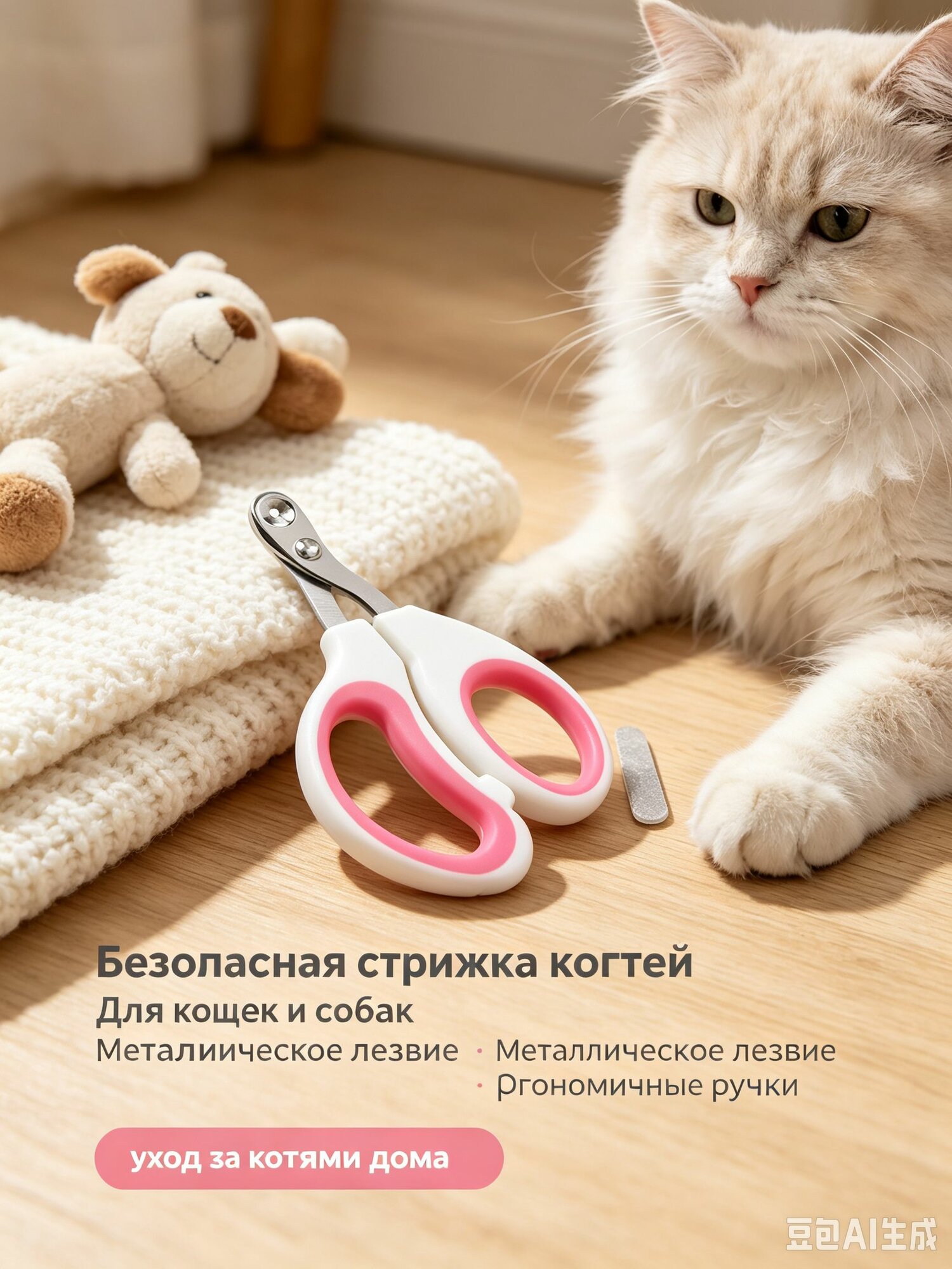 Когтерез для кошек и маленьких собак, безопасные ножницы для стрижки когтей питомцев