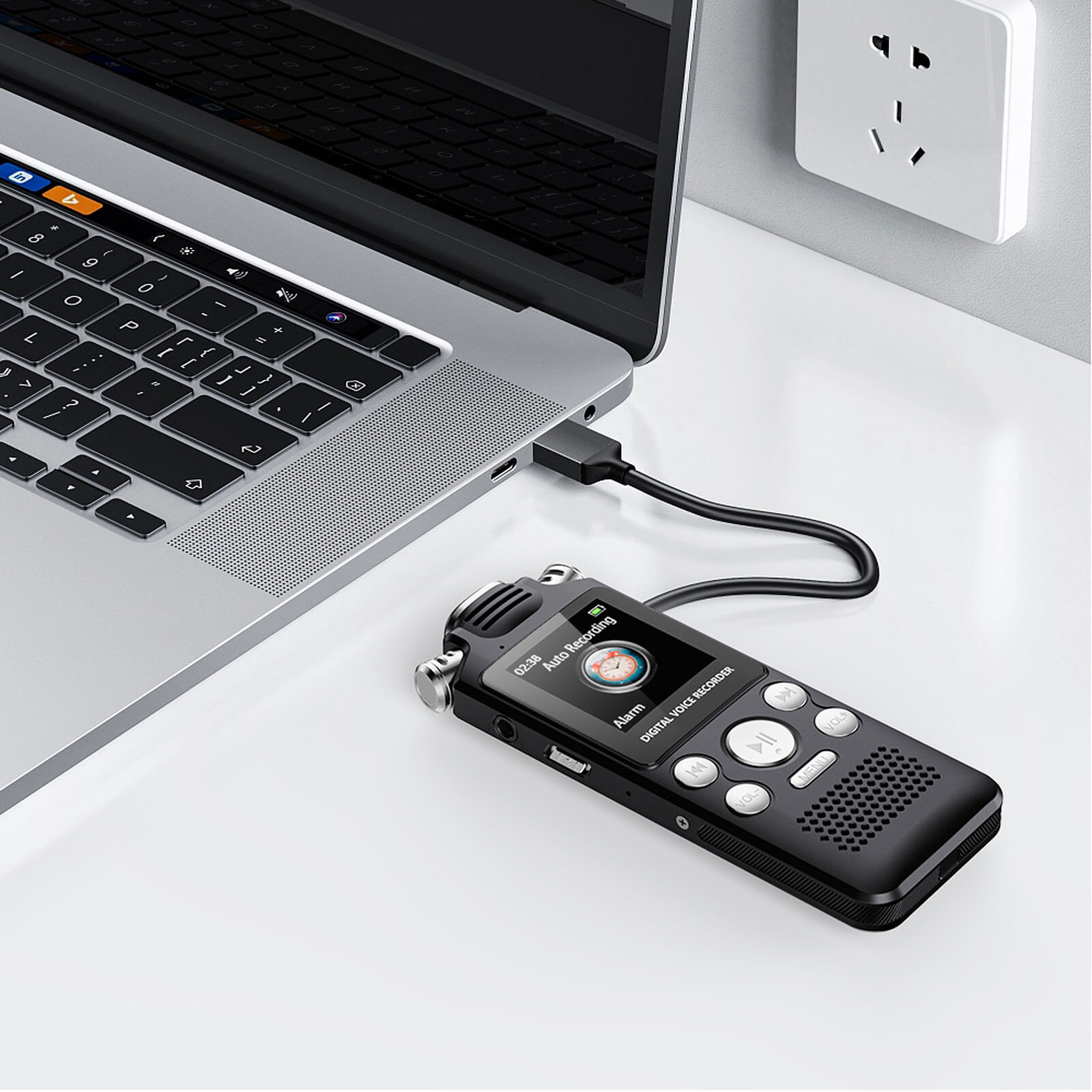 Цифровой диктофон с функцией воспроизведения, 16 ГБ, поддержка USB Type-C, для записи лекций и встреч