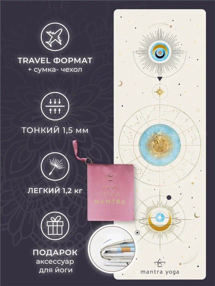 Коврик для йоги Day Sky складной Тravel Mantra Yoga, Количество, шт 1