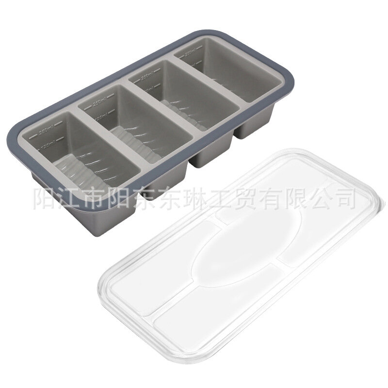 Силиконовый прямоугольный ланч-бокс, контейнер для еды BPA Free, безопасный для микроволновки, бенто-бокс,