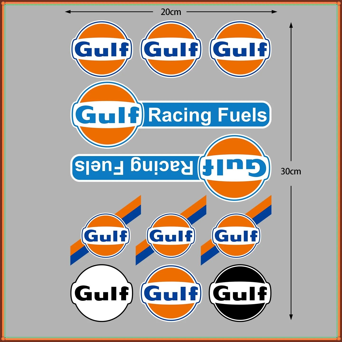 Наклейки GULF, PVC Set-A, 30x20 см