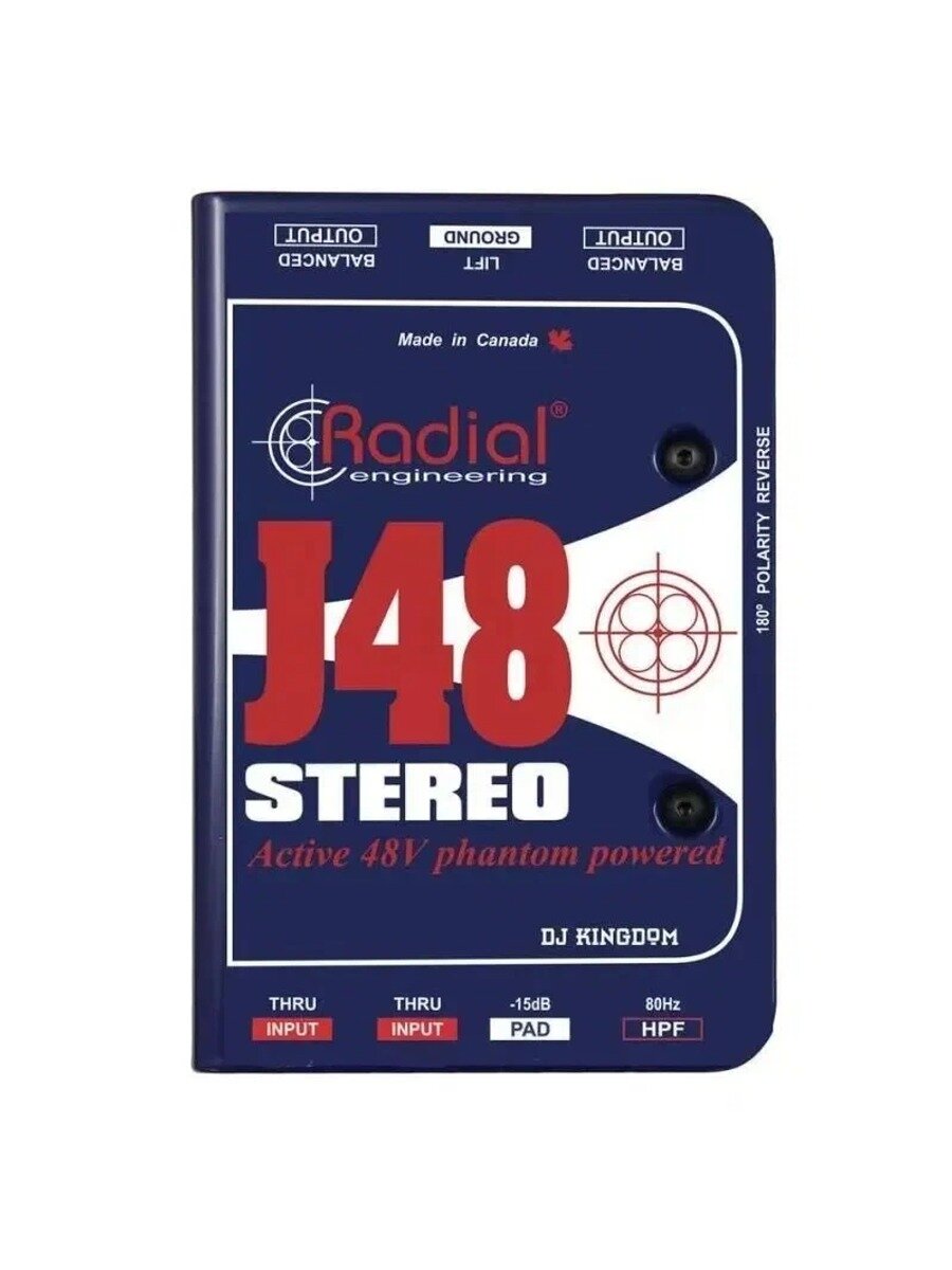 Radial J48 stereo PRO48 / питание от фантома DI BOX классический вариант серии