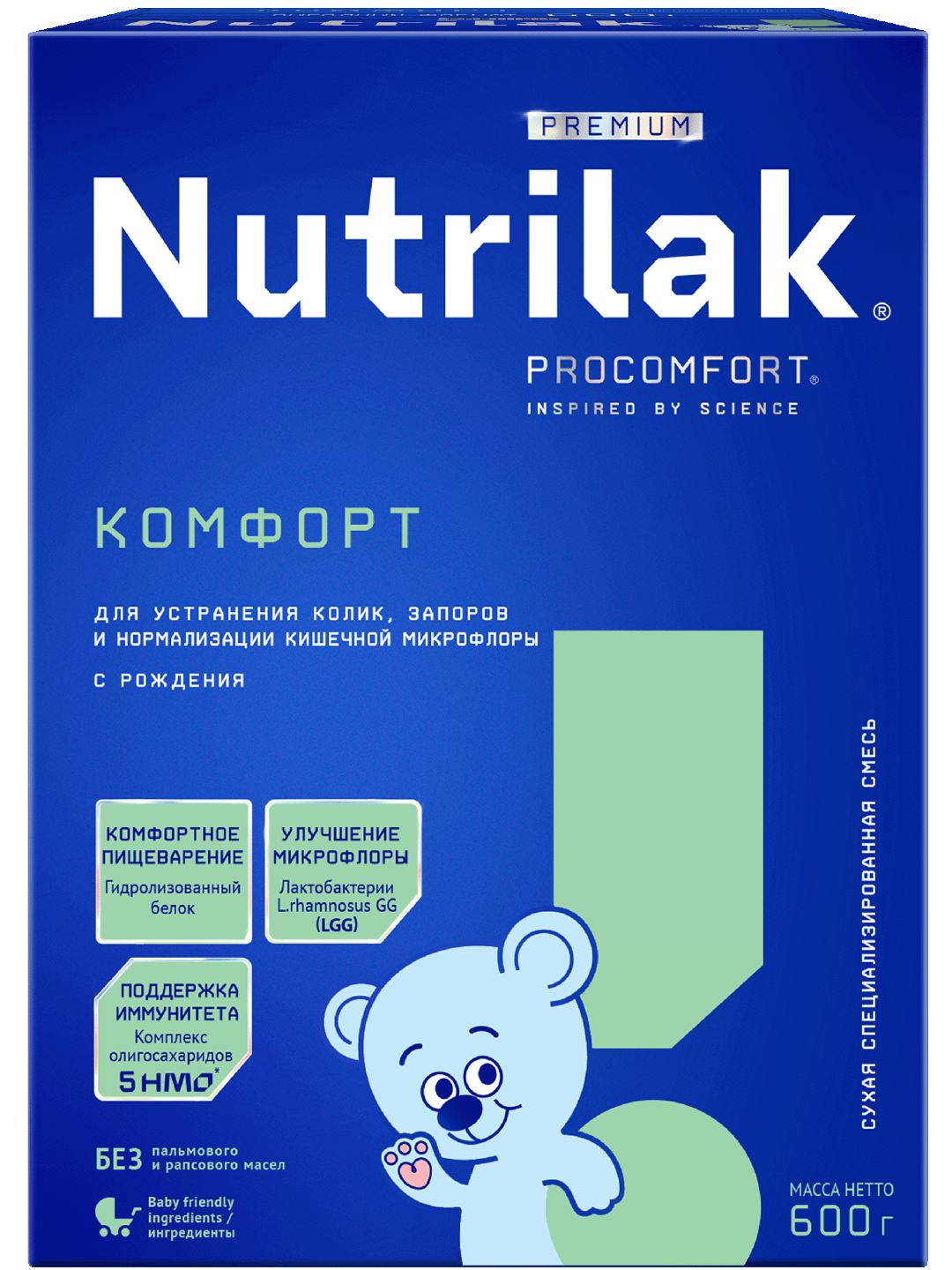 Молочная смесь Nutrilak Premium Комфорт, от колик и запоров, с рождения, 600 г