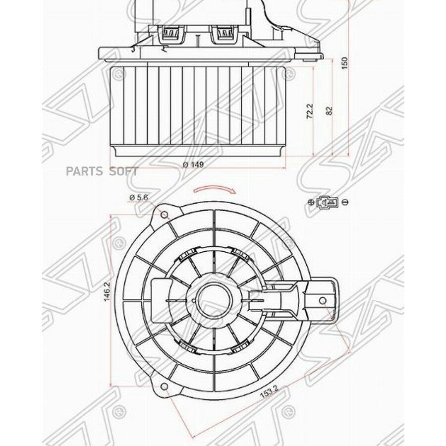 Мотор отопителя салона (Левый руль) Hyundai Tucson 09-21 / Kia Sorento 09-21 от официального дистрибьютора, SAT, артикул ST971132P000