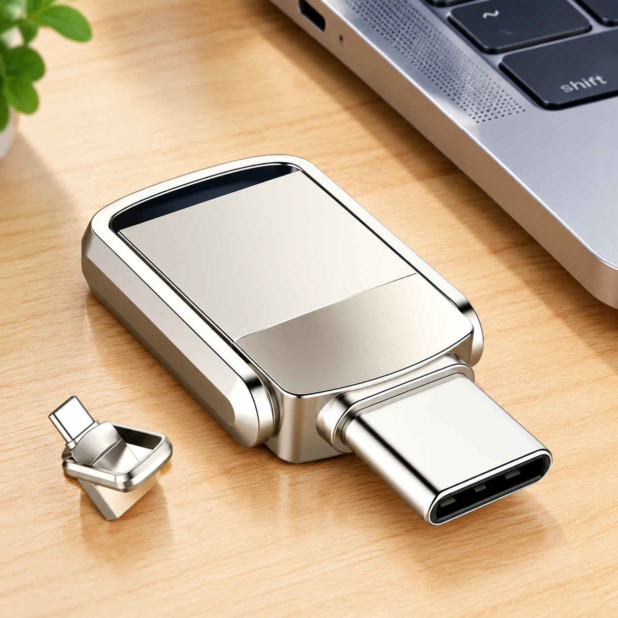 USB-накопитель Type-C 2ТБ, OTG (Цвет товара: серебристый)