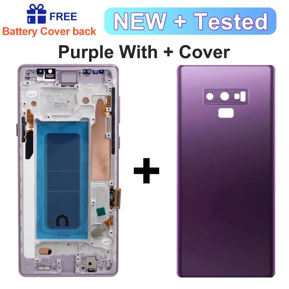 Samsung Note 9 фиолетовый дисплей в сборе с рамкой
