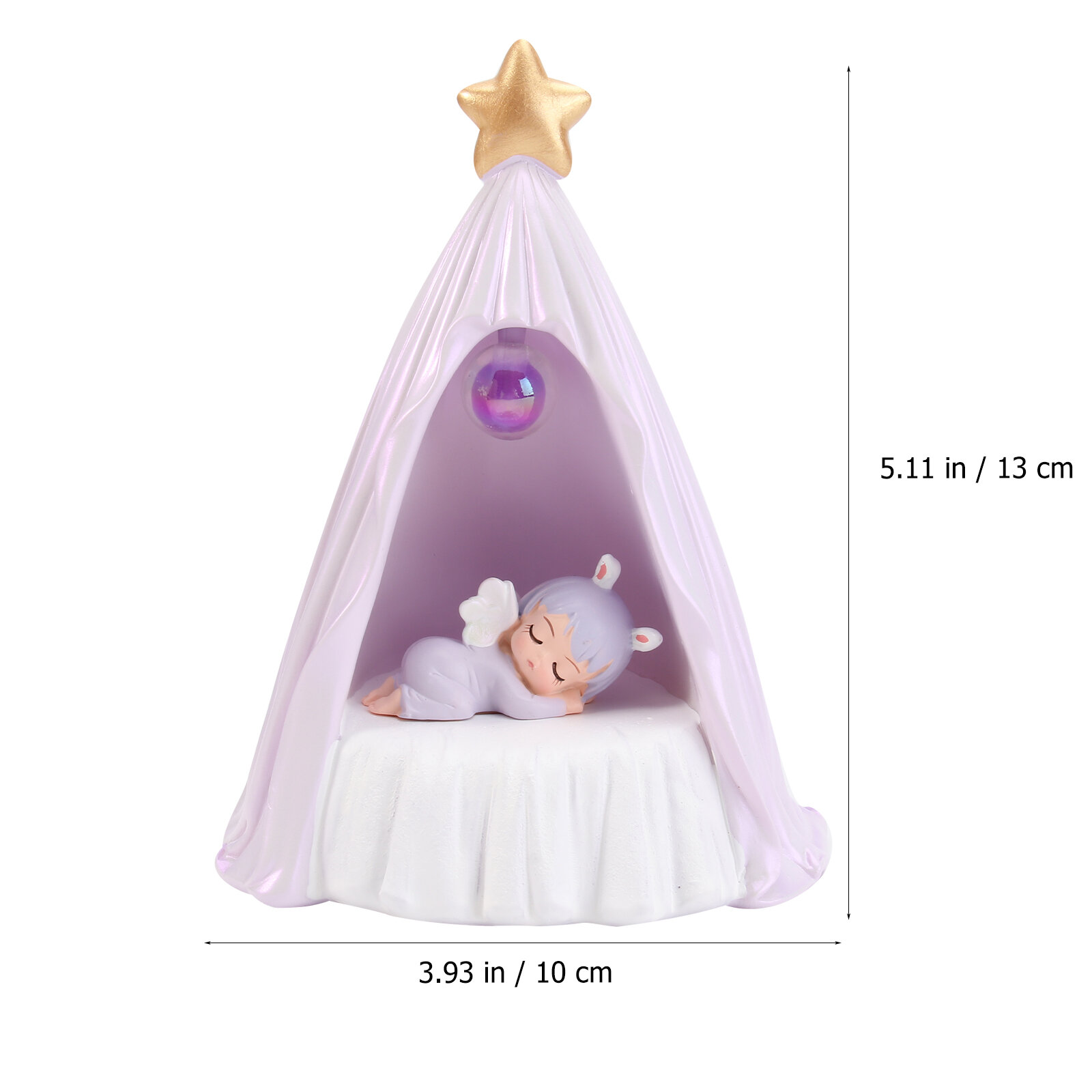 Ночник В Forme Девочки Из Высококачественного Резина Фиолетовый Цвет 10*13.5cm