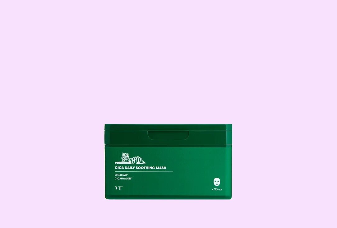 Набор тканевых масок для лица VT Cica daily soothing mask, 30 шт