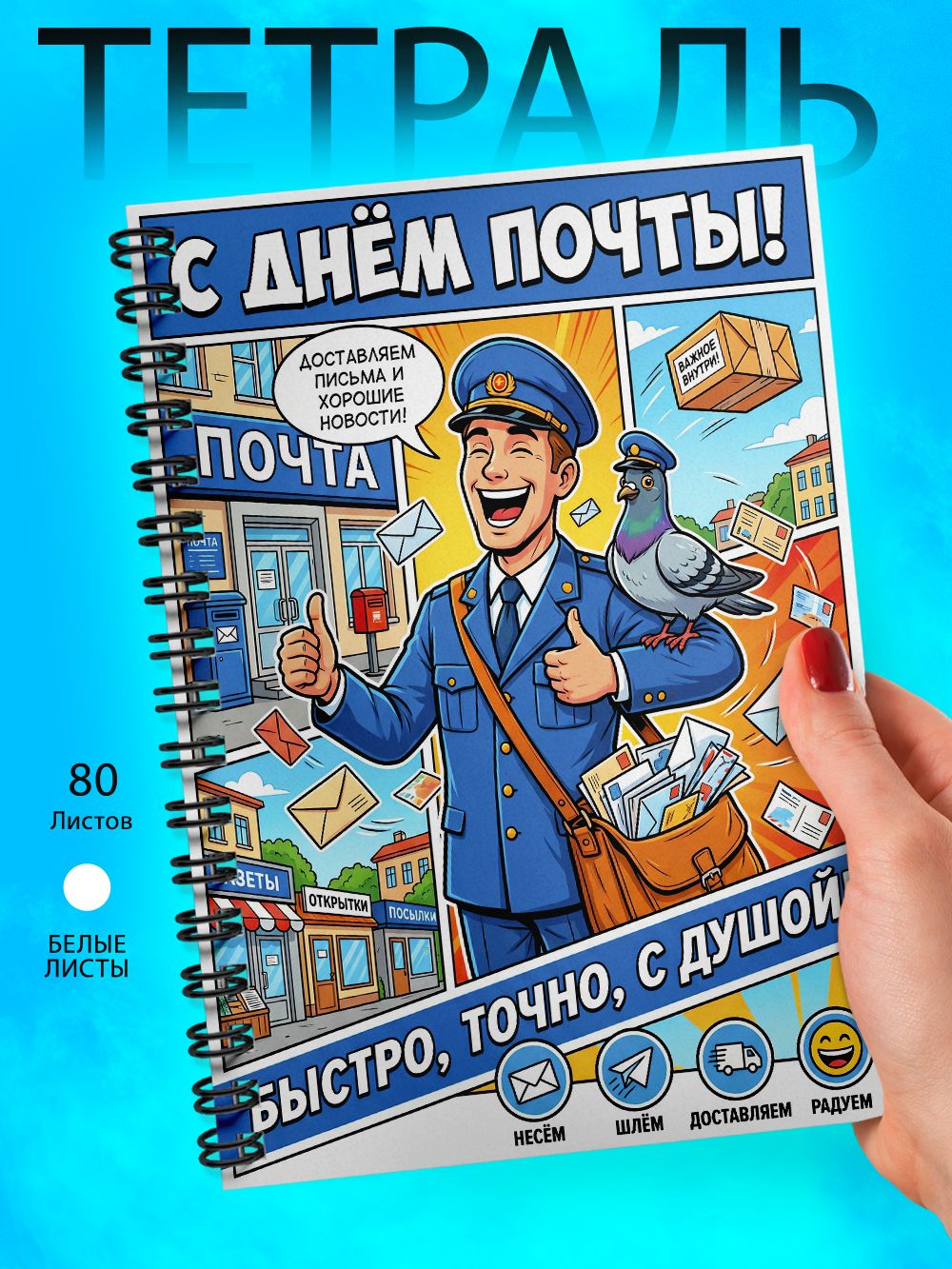 Тетрадь - Скетчбук А5 - День Почты