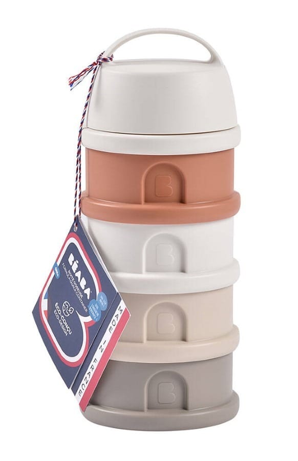 Контейнер для детского питания Beaba контейнеры для сухого молока, Cotton White/Terracotta, 110 мл, 4 шт