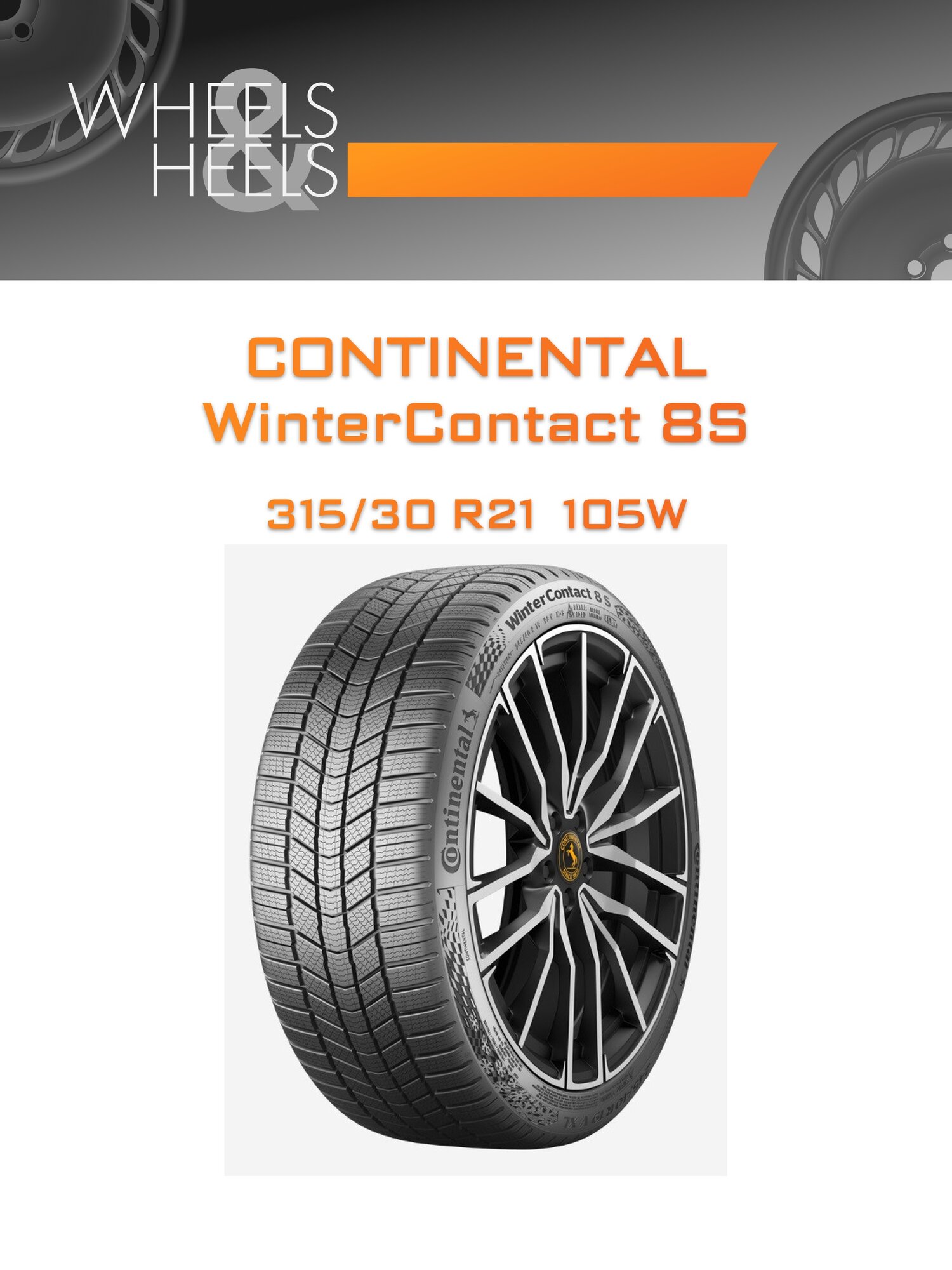 Шина автомобильная CONTINENTAL WinterContact 8S 315/30 R21 105W XL WINTER, зимняя, универсальная