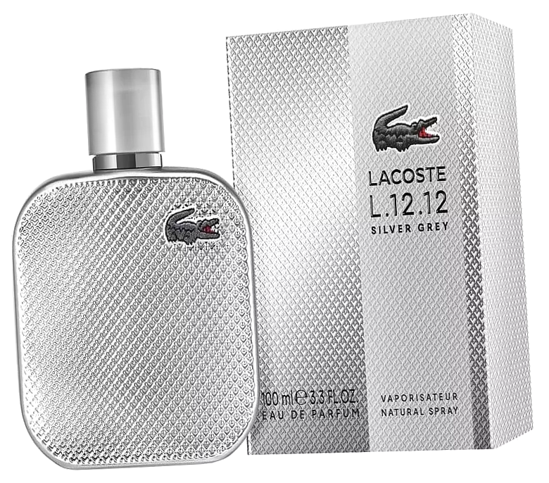 Мужская парфюмерная вода Lacoste L 12.12 Silver Gray 100 мл - Лакост Серый Серебряный аромат