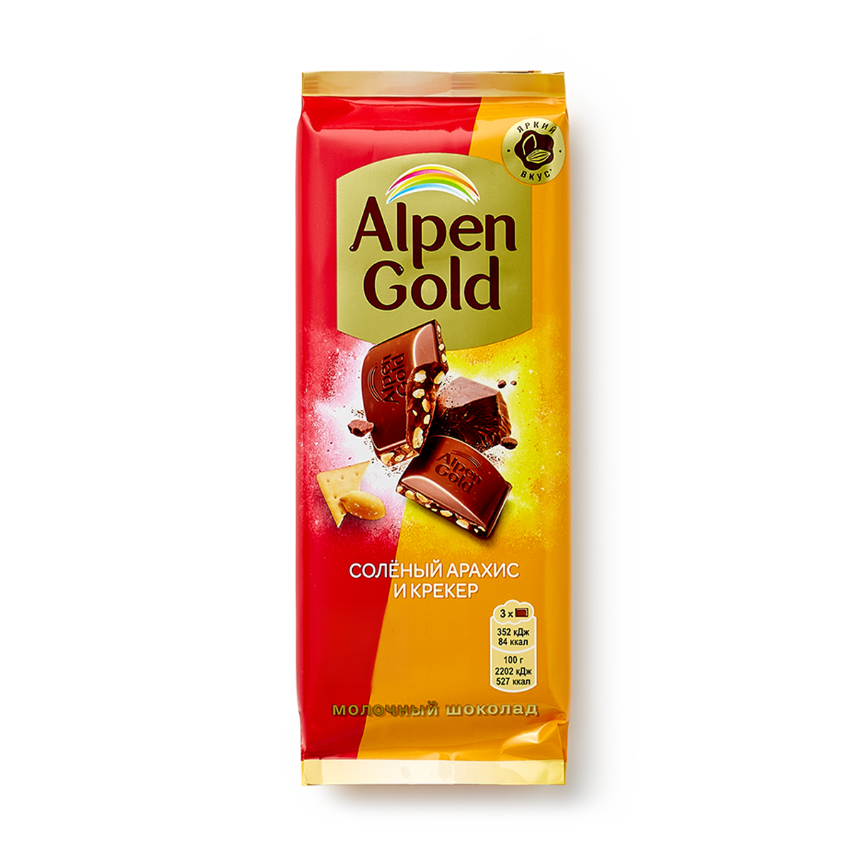 Шоколад Alpen Gold "С солёным арахисом и крекером", молочный, 80 г