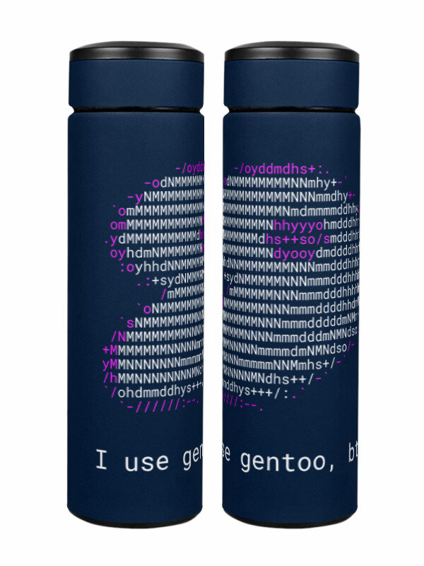 Термос «сисадмин gentoo linux программист линукс arch айти» (темно-синий)