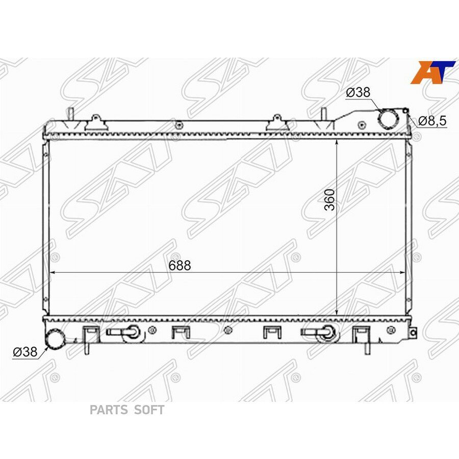 Радиатор Subaru Forester 02-08 / Impreza 00-07 от официального дистрибьютора, SAT, артикул SB0004SG52R