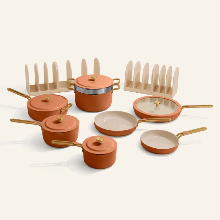 Our Place Набор кухонной утвари Essentials Complete Cookware Set, 17 шт, оранжевый