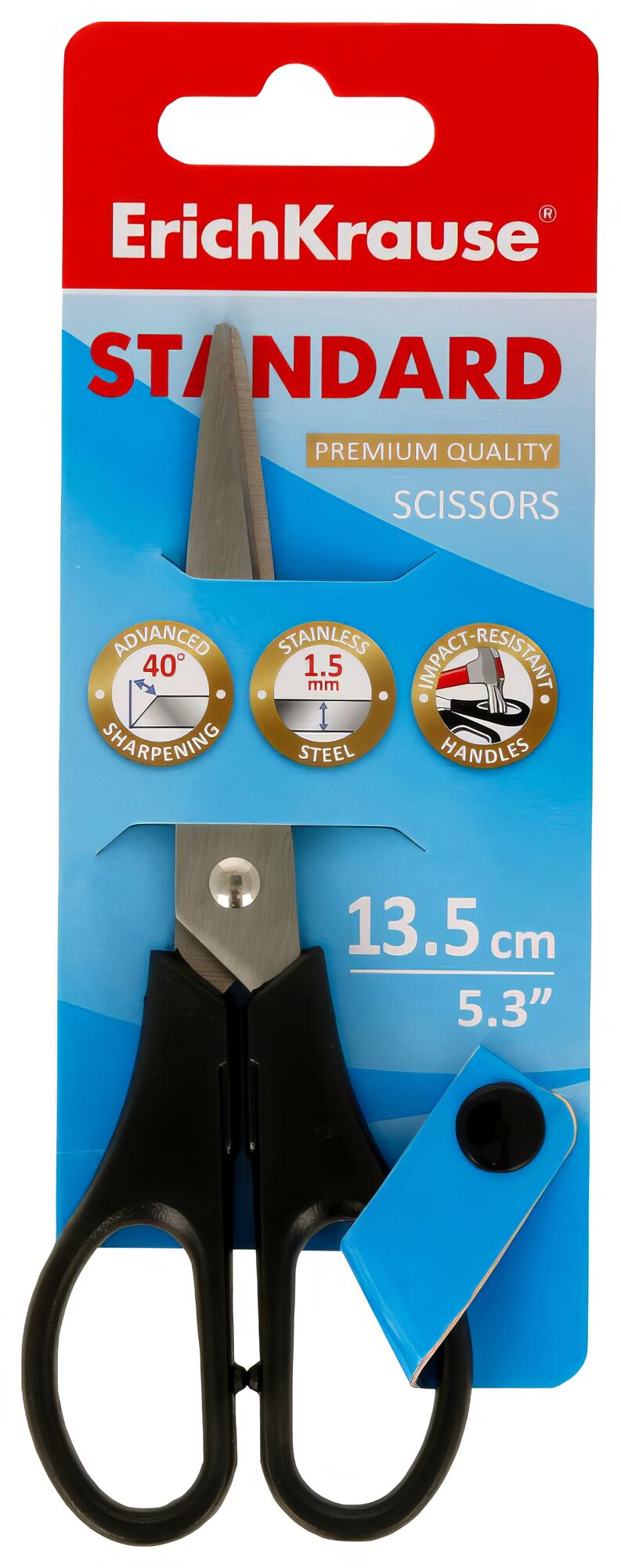 ErichKrause Ножницы EasyCut 13.5 см черный 21919