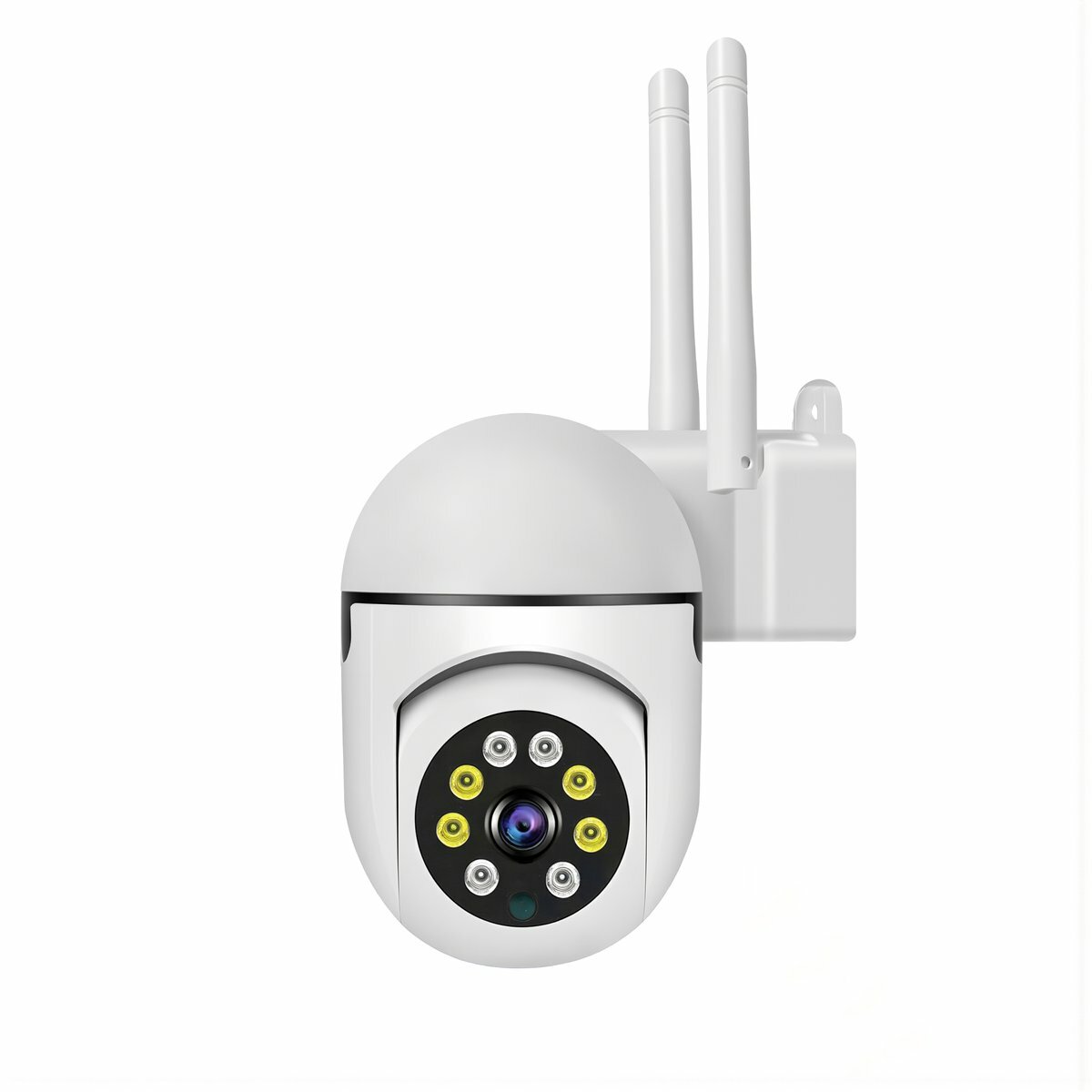 Двухантенная беспроводная WiFi IP камера видеонаблюдения для помещений компактный размер полноцветная ночная съемка отслеживание движения двусторонняя связь поддержка 2.4 ГГц сети