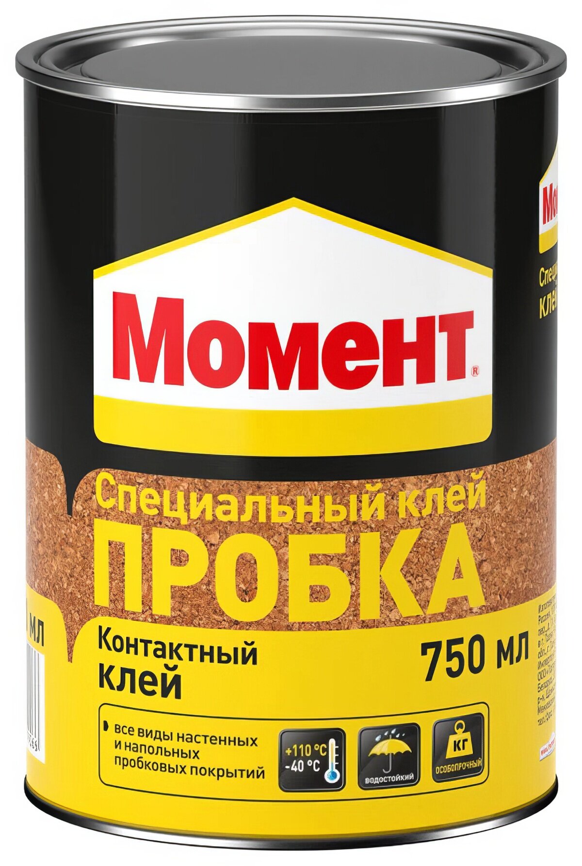 Клей контактный каучуковый Момент Пробка универсальный водостойкий 750 мл