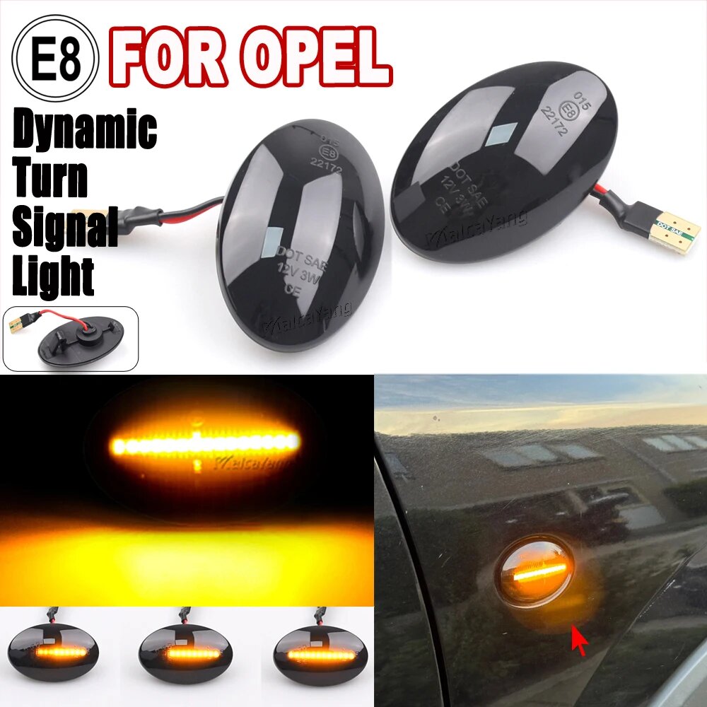 Для Opel Sintra Vita Combo B C Tigra A Astra F Meriva A Corsa C B Светодиодный динамический боковой габаритный фонарь со стрелкой, указатель поворота, мигающие лампы