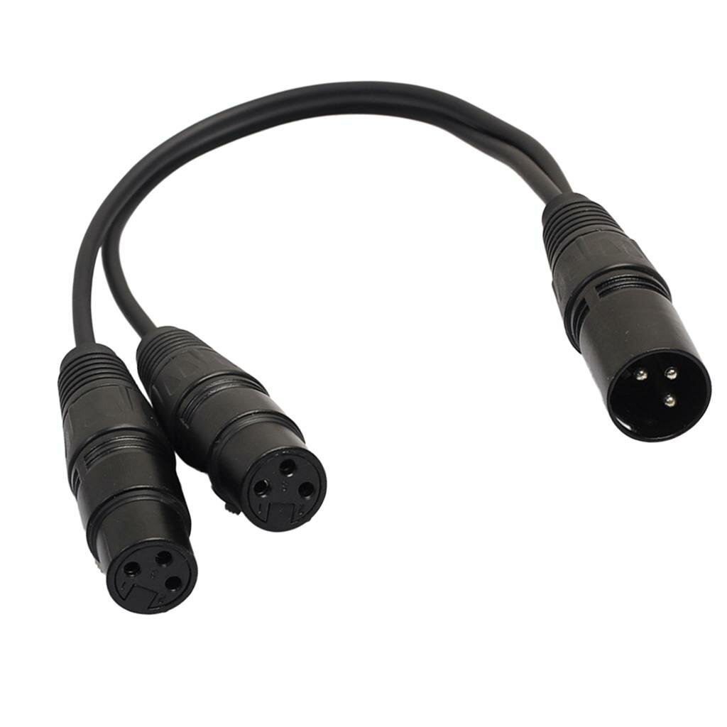 XLR аудио Y-образный разветвитель для микрофона, 3-контактный штекер на 2-контактный гнездо, 30 см