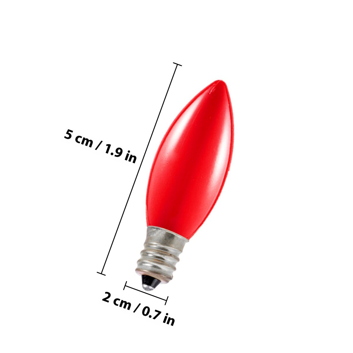 50 Шт Лампочки 120V 7W E12 Из Нержавеющей Стали Красные Размер 5.00X2.00X1.00CM