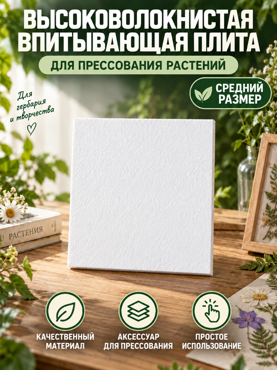 Пресс для гербария деревянный, полный комплект для заготовки сухоцветов, сохранения листьев и природных бутонов растений