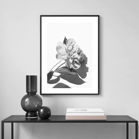 Черно-белая морская картина маслом Серый, 22, 30x40cm No Frame