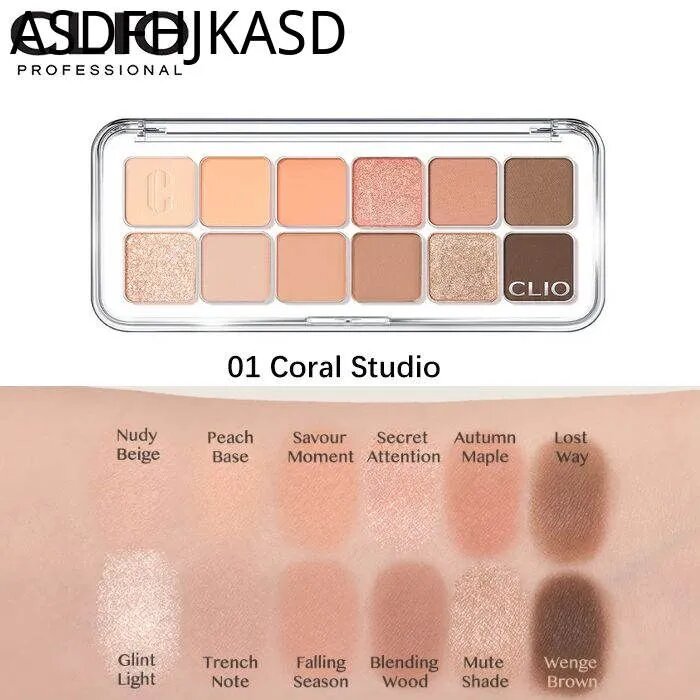 CLIO Палетка теней для век (01 Coral Studio) Pro Eye Palette Air, Корейская косметика