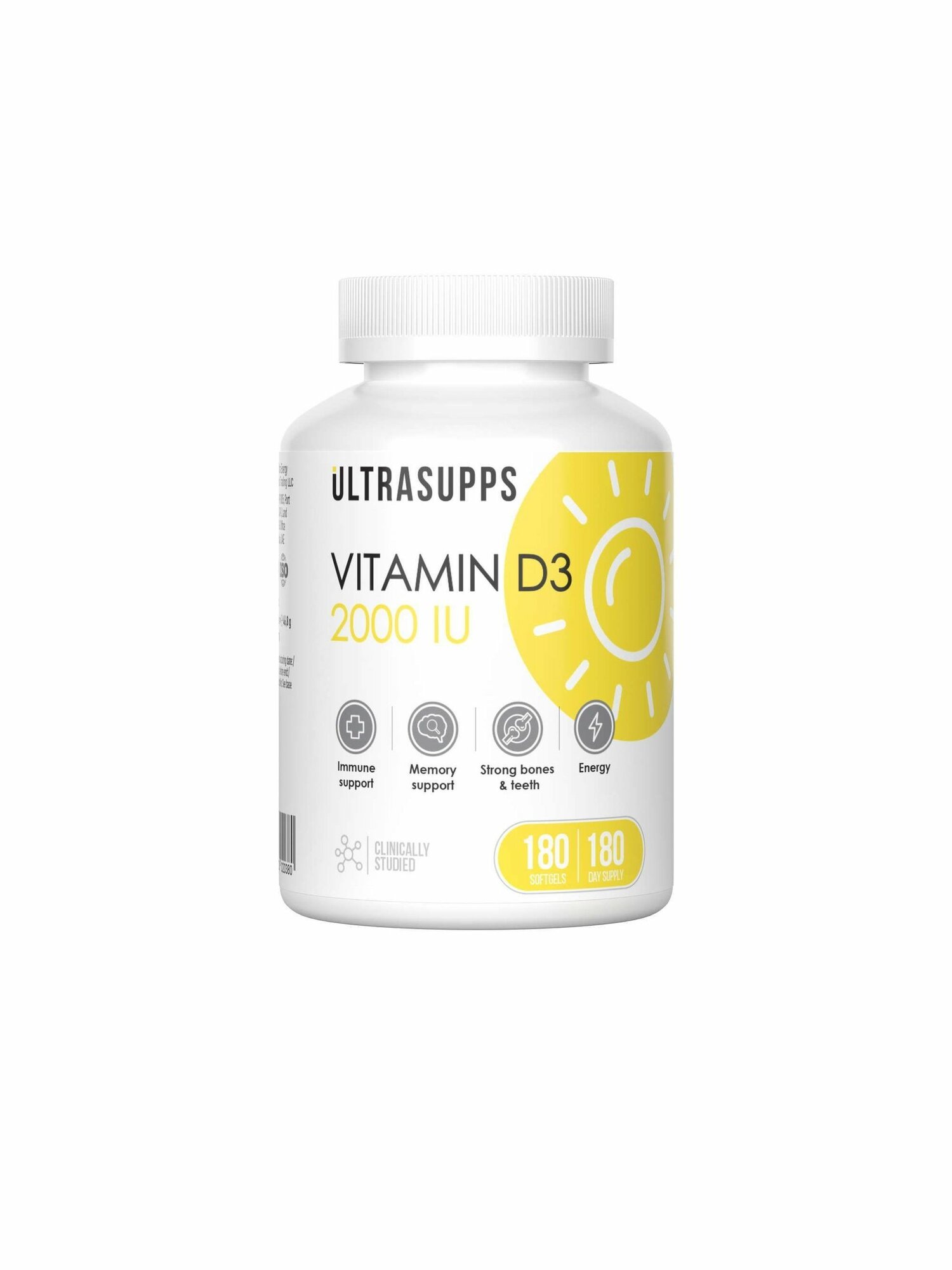 Витамин Д3 UltraSupps/Ультрасаппс капсулы мягкие 2000МЕ 260 мг 180 шт