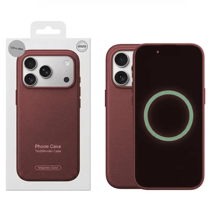 Роскошный Технологичный Чехол Из Тканого Материала Для iPhone 13 Pro Max, Красный, Brown With Box